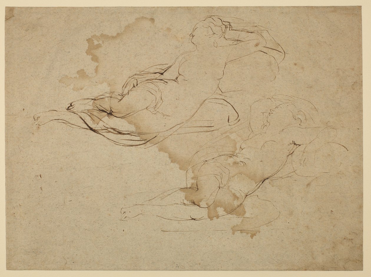 Studier av en sovande kvinnlig naken (recto) av Peter Paul Rubens