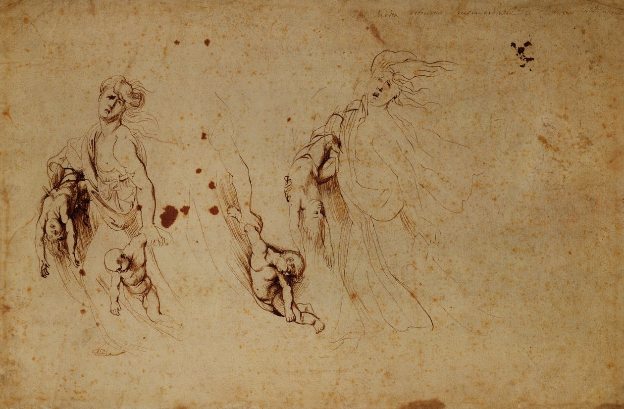 Studie av Medea som dödar sina barn av Peter Paul Rubens