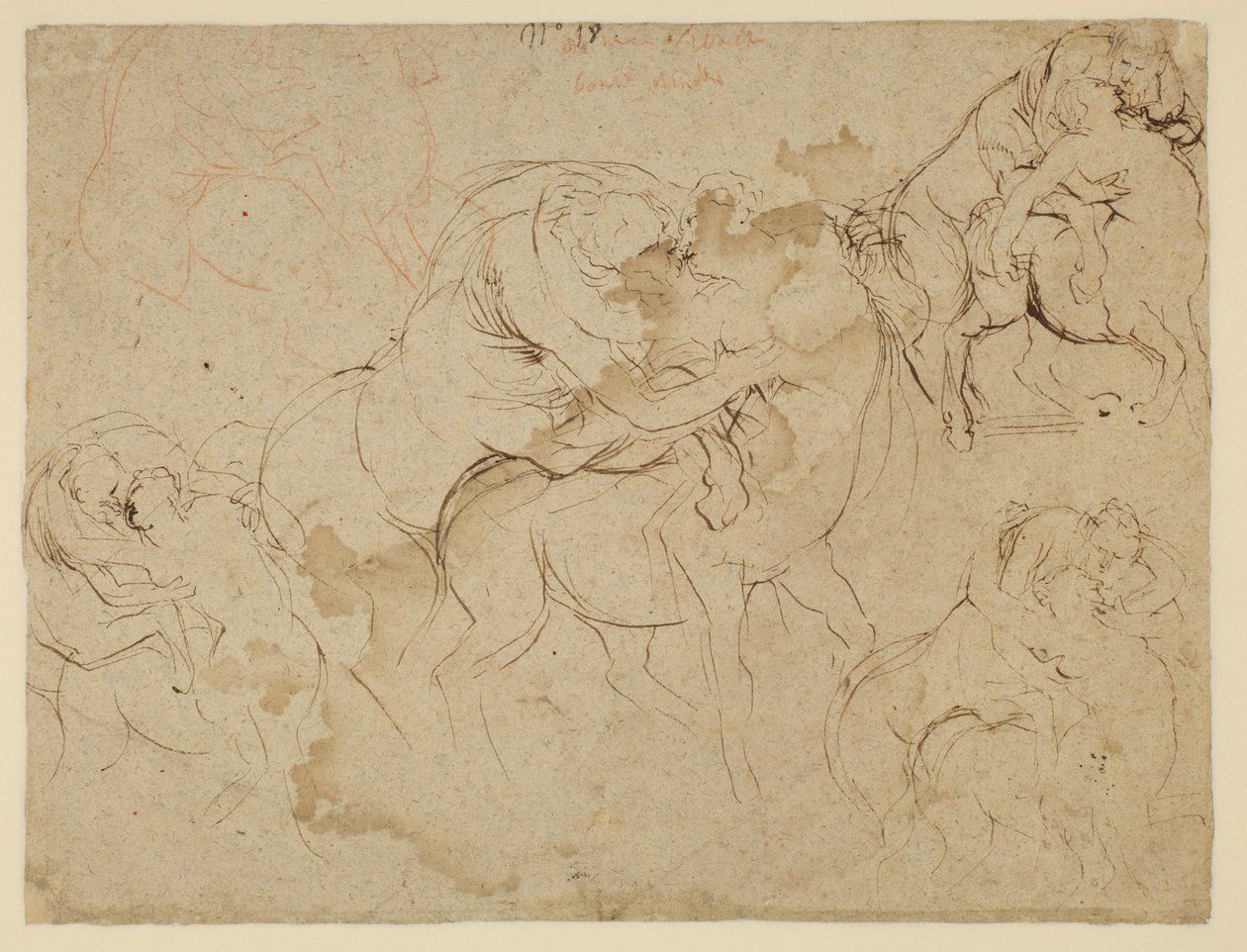 Studie av mansfigurer och kvinnliga kentaurer (Centaurides) (verso) av Peter Paul Rubens