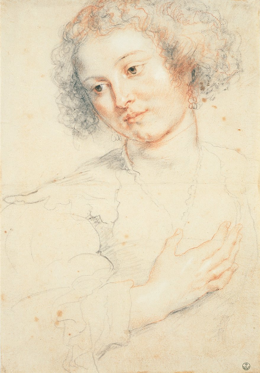 Studie av chefen för St. Apollonia (teckning) av Peter Paul Rubens