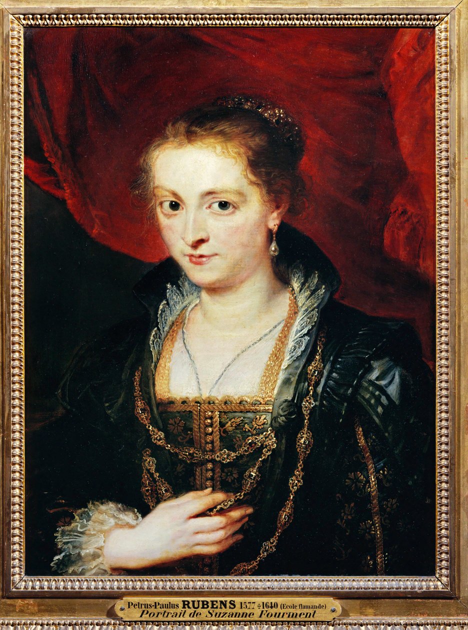 Suzanne Fourment, syster till Helene (målning på trä) av Peter Paul Rubens