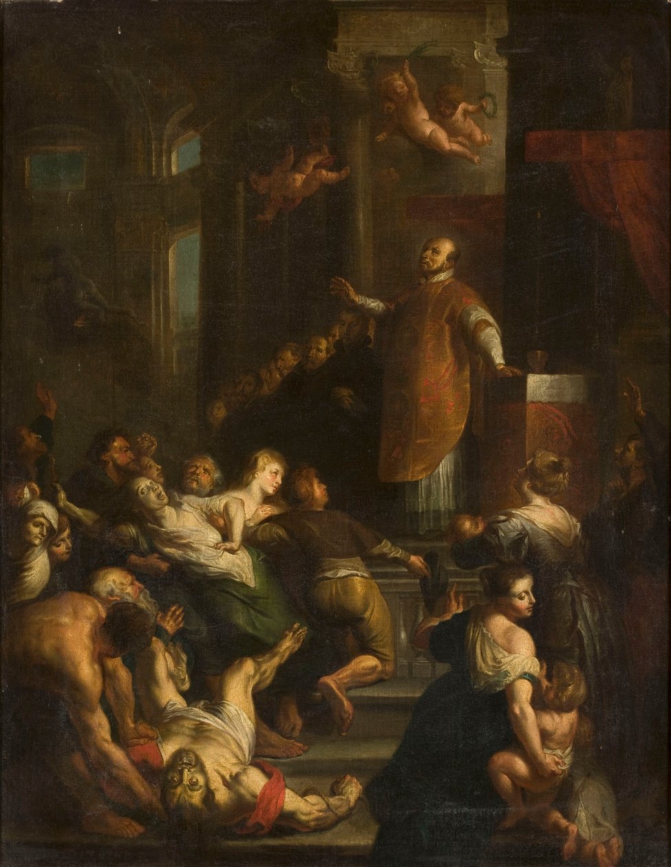 Den helige Ignatius av Loyola driver ut onda andar ur en besatt person av Peter Paul Rubens