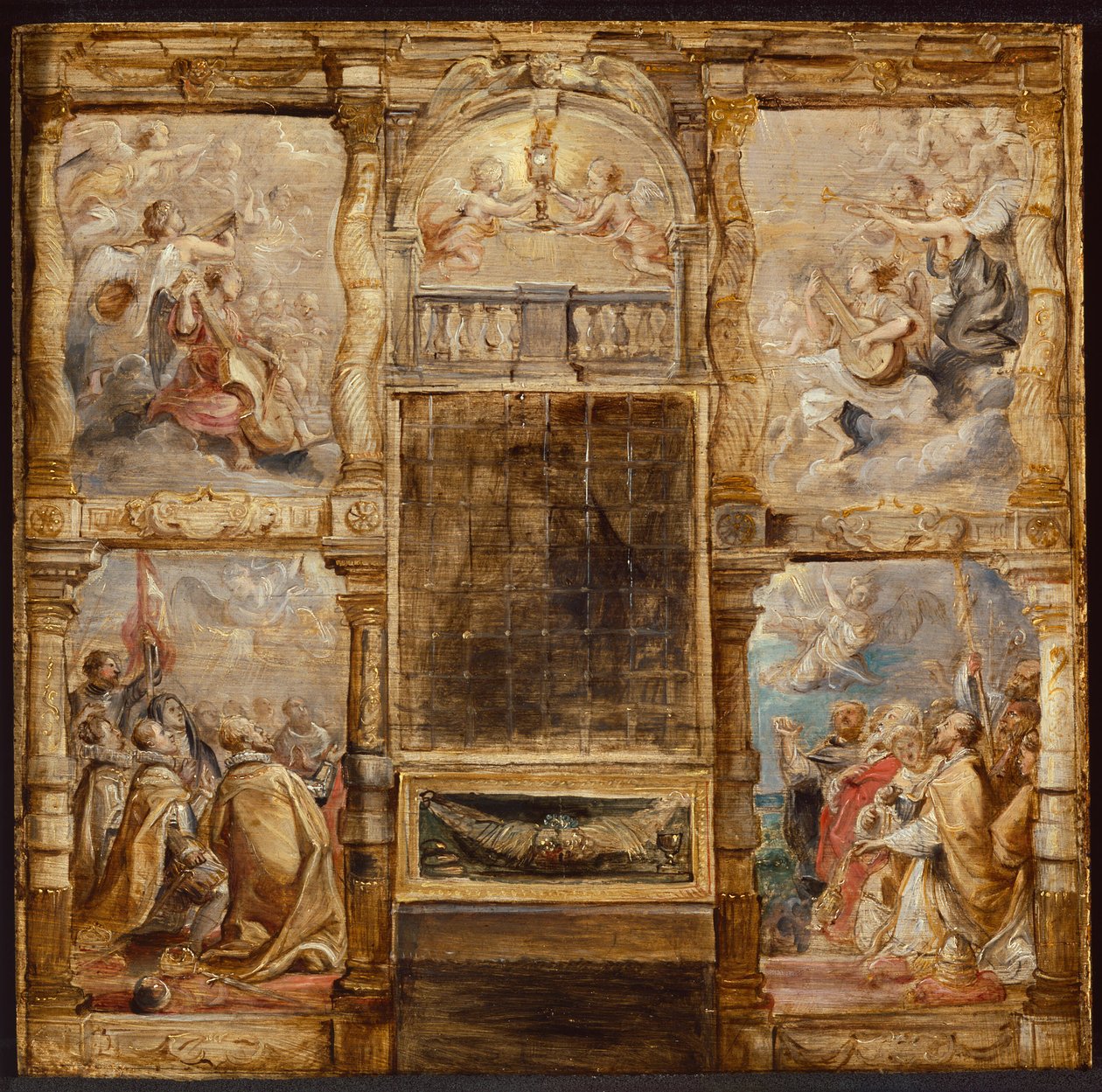 Tillbedjan av eukaristin av Peter Paul Rubens