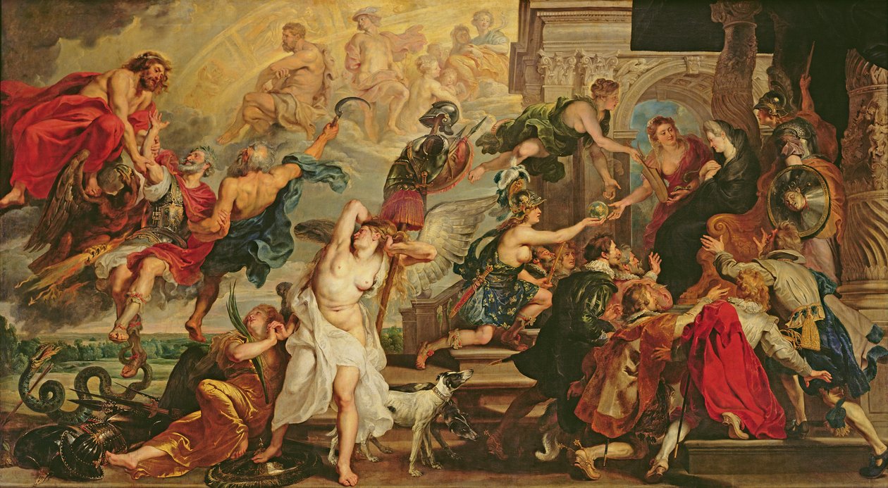 Henri IV:s apoteos och utropandet av Marie de Medici som regent, 1622-25 av Peter Paul Rubens