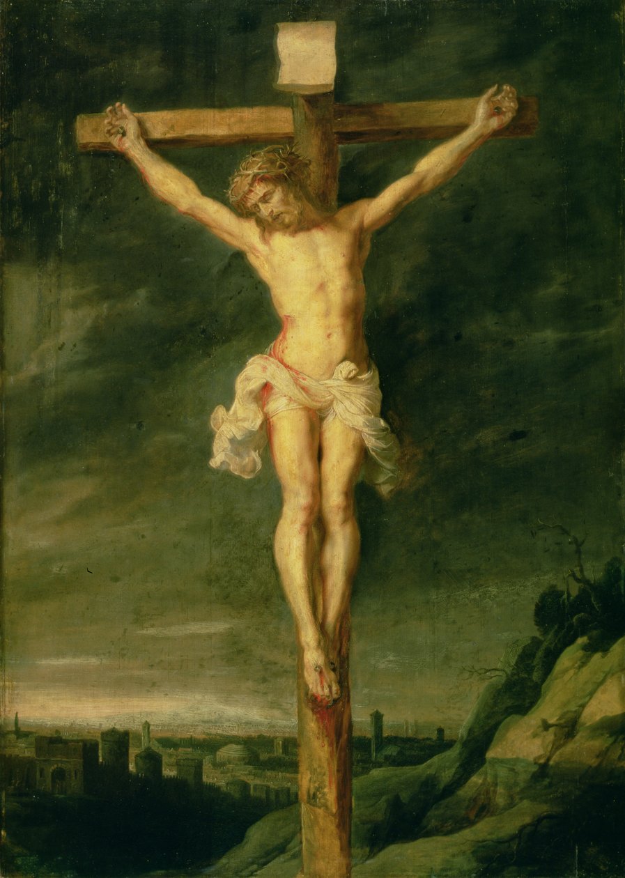 Korsfästelsen (olja på duk) av Peter Paul Rubens