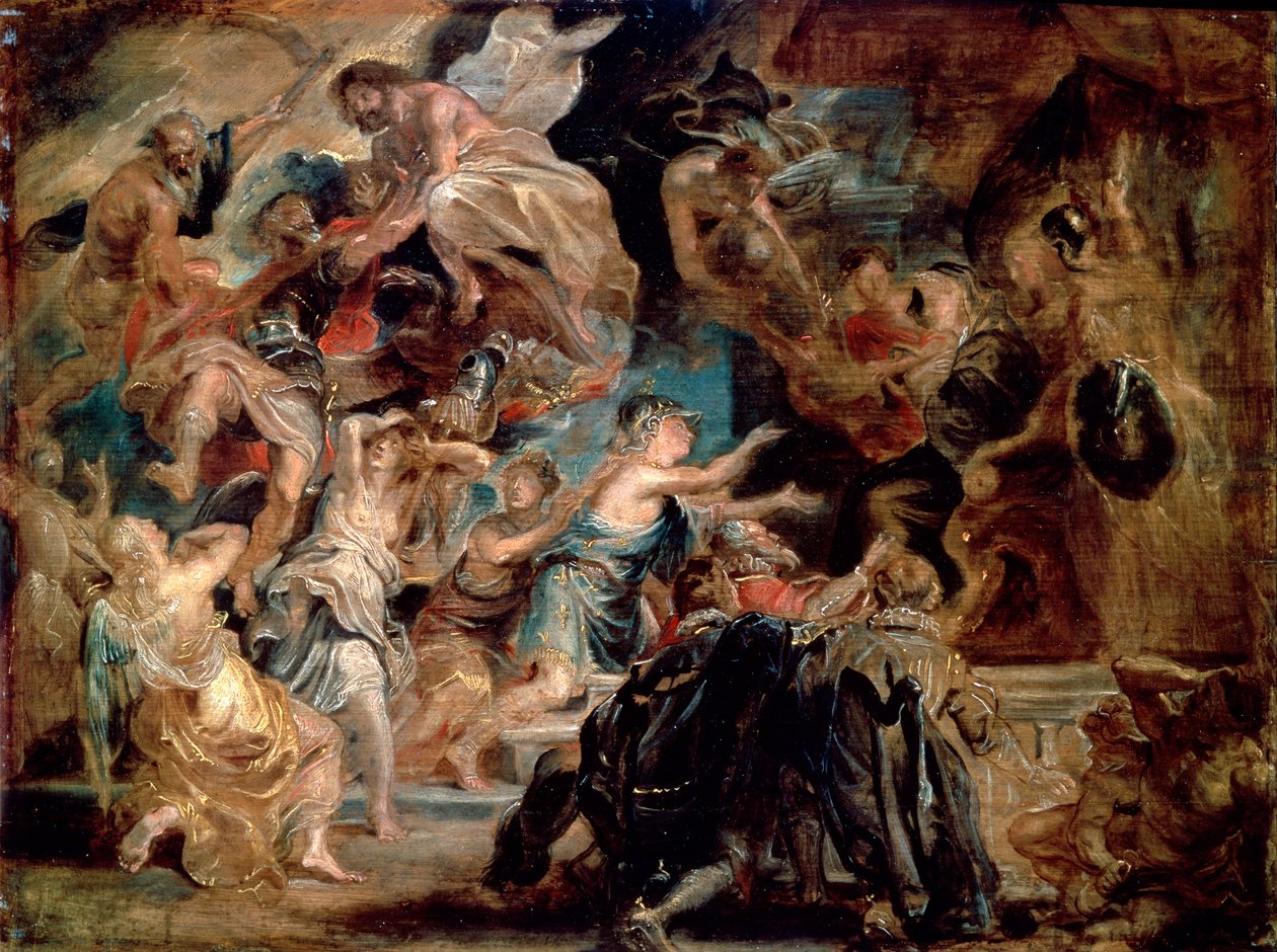 Henrik IV:s död och regentens proklamation, 1622. av Peter Paul Rubens