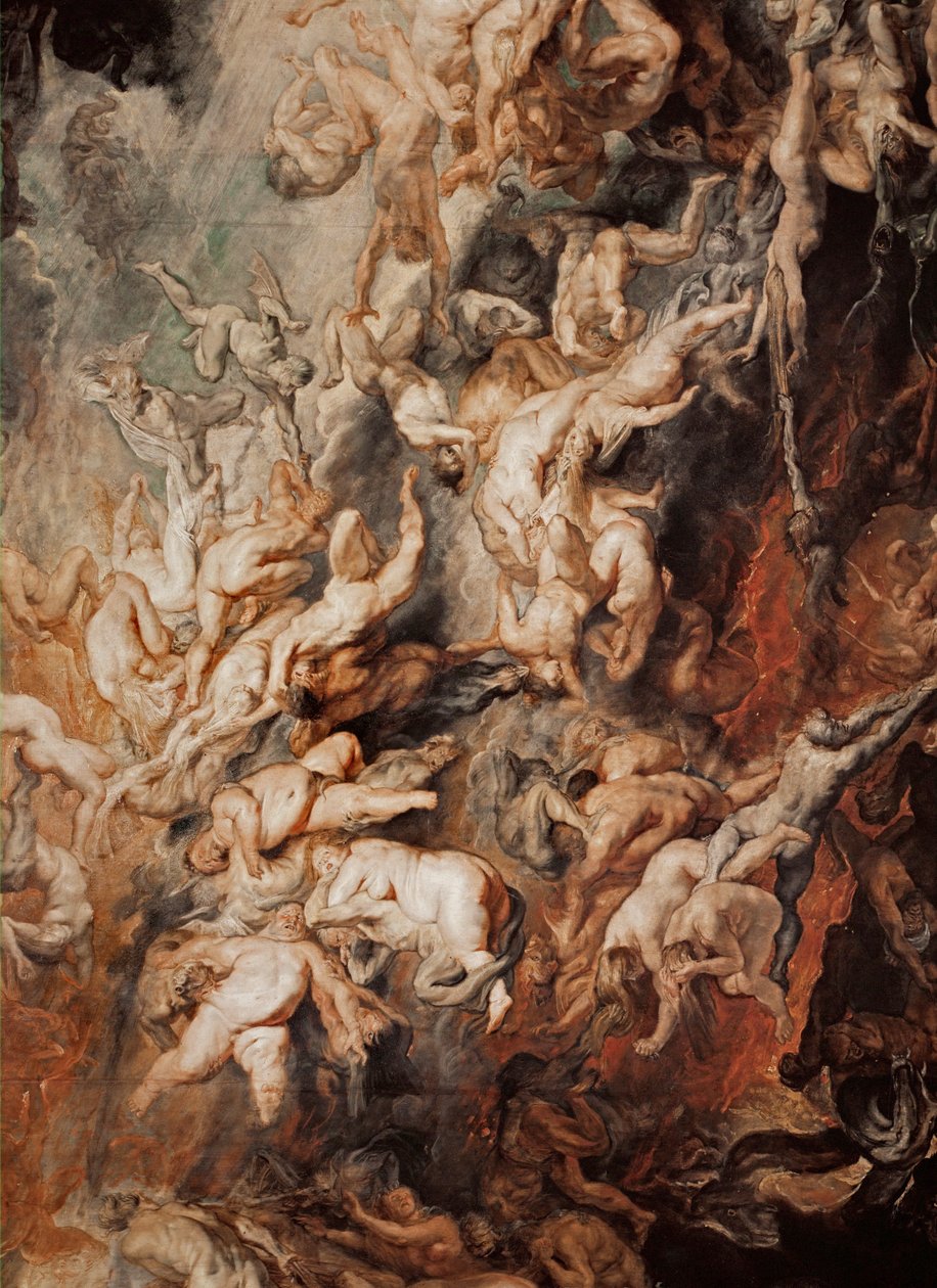 The Fall of the Damned (målning på ek) av Peter Paul Rubens