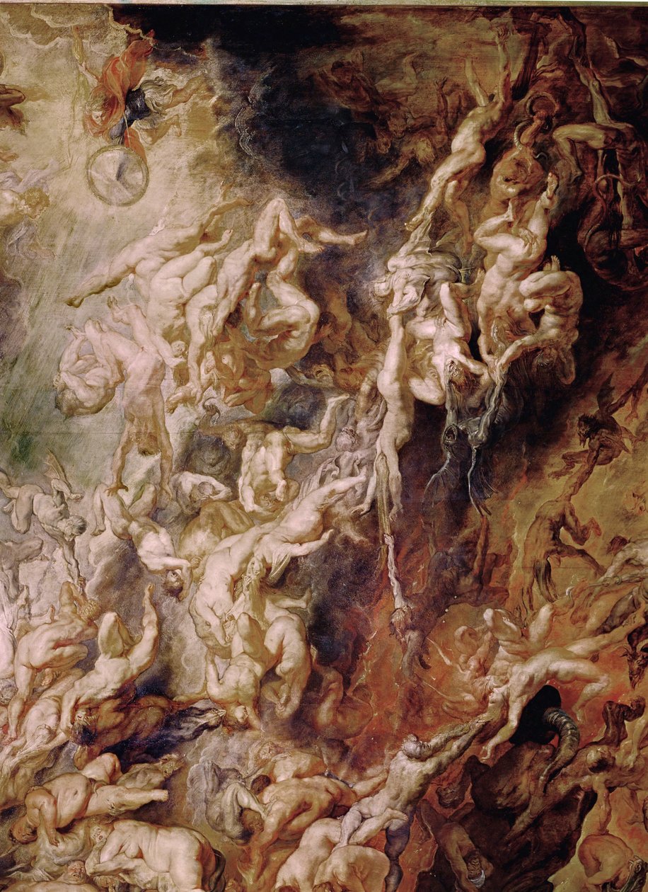 The Fall of the Damned (målning på ek) av Peter Paul Rubens
