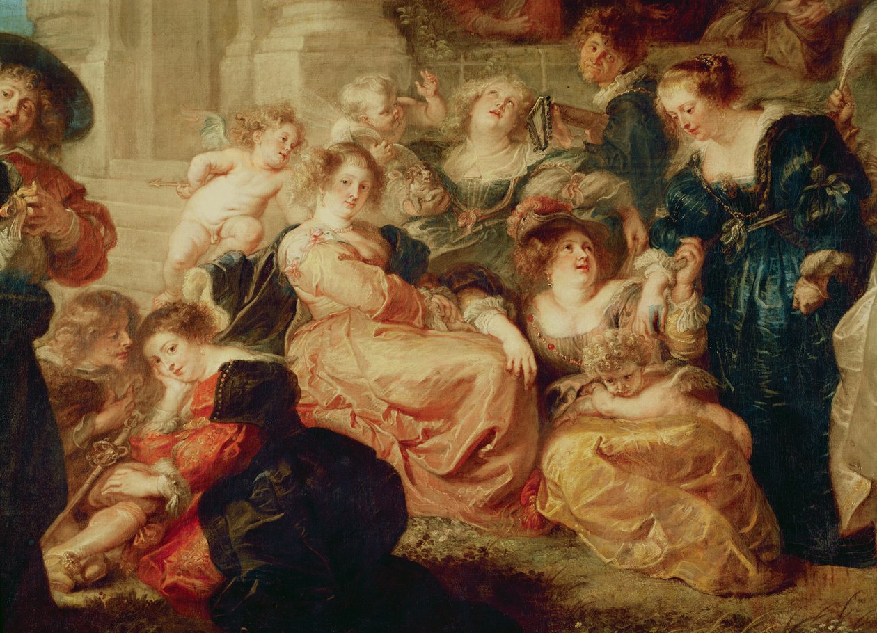The Garden of Love (detalj av gruppen med Rubens hustru, Hél ène Fourment), ca 1638 av Peter Paul Rubens