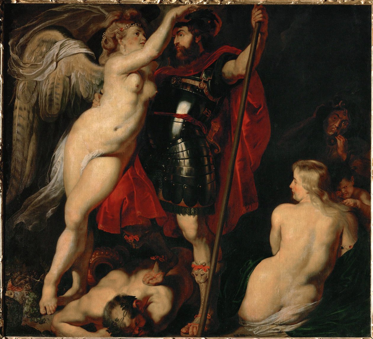 Dygdens hjälte Mars, krönt av segergudinnan (målning på duk) av Peter Paul Rubens