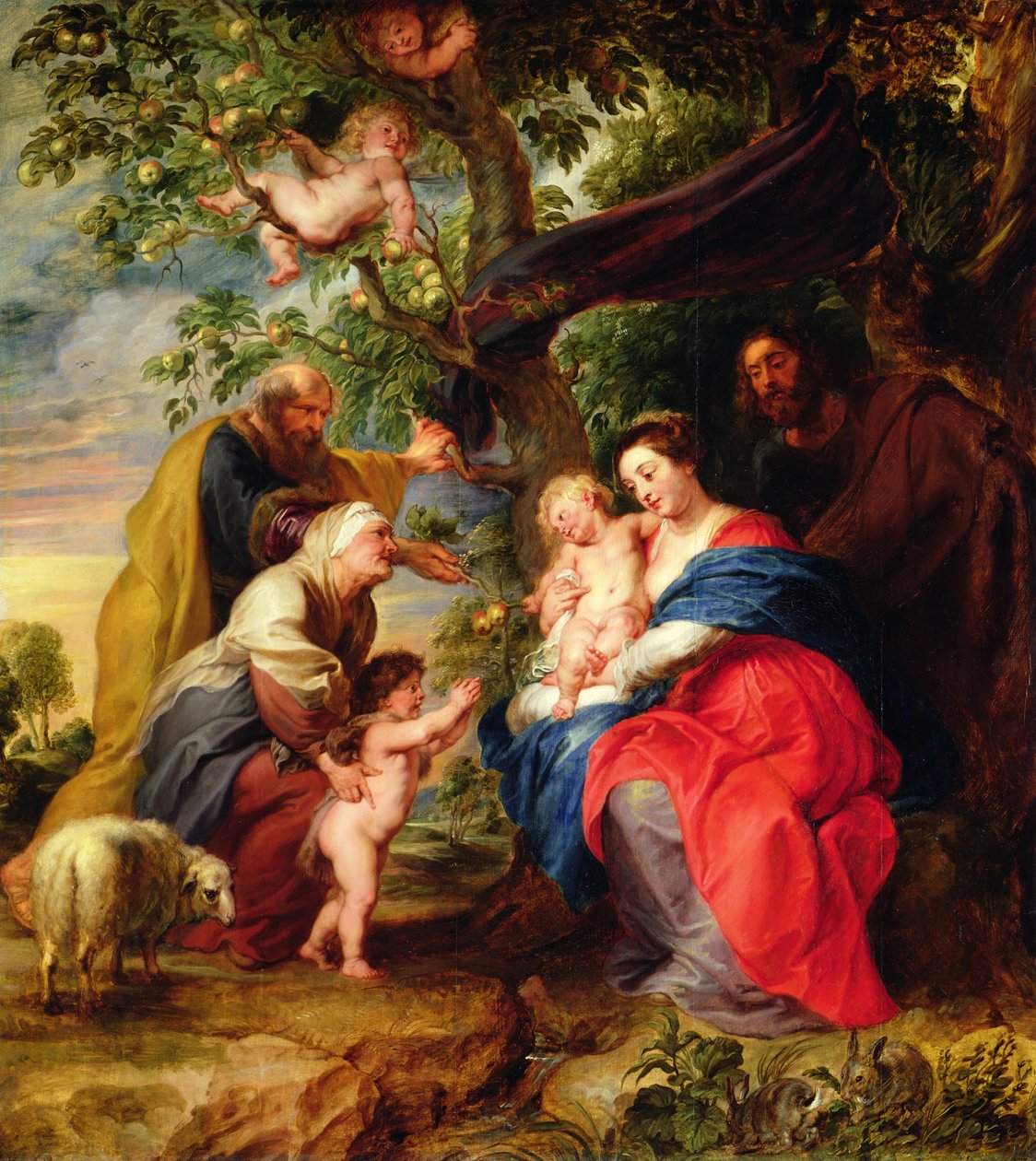 Den heliga familjen under ett äppelträd, c.1632 av Peter Paul Rubens