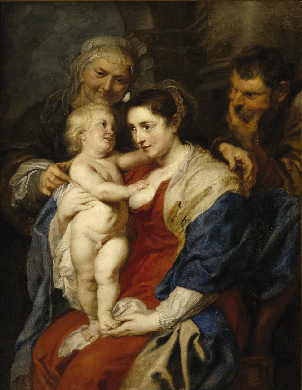 Den heliga familjen med Saint Anne, 1626-1630 av Peter Paul Rubens