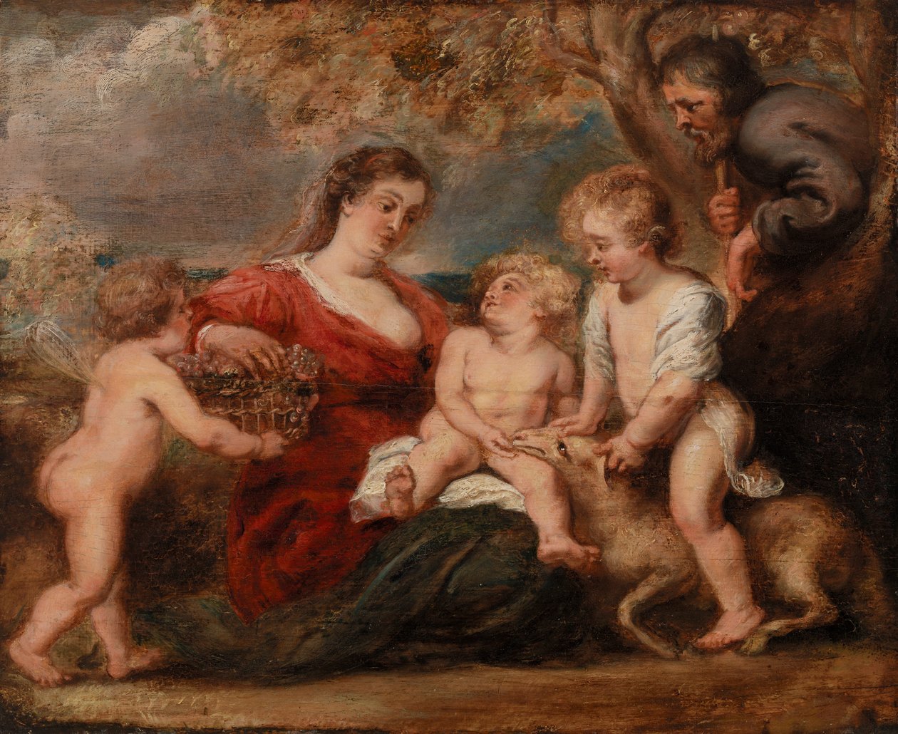 Den heliga familjen med Johannes Döparen och en ängel av Peter Paul Rubens