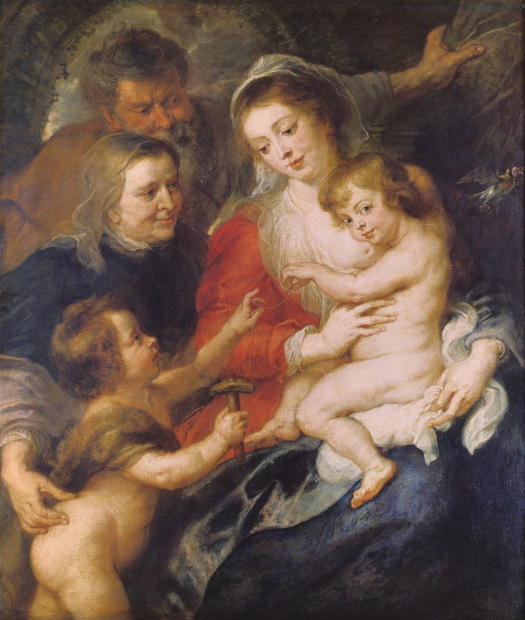 Den heliga familjen med St. Elizabeth och spädbarnet St. John the Baptist, c.1634 av Peter Paul Rubens