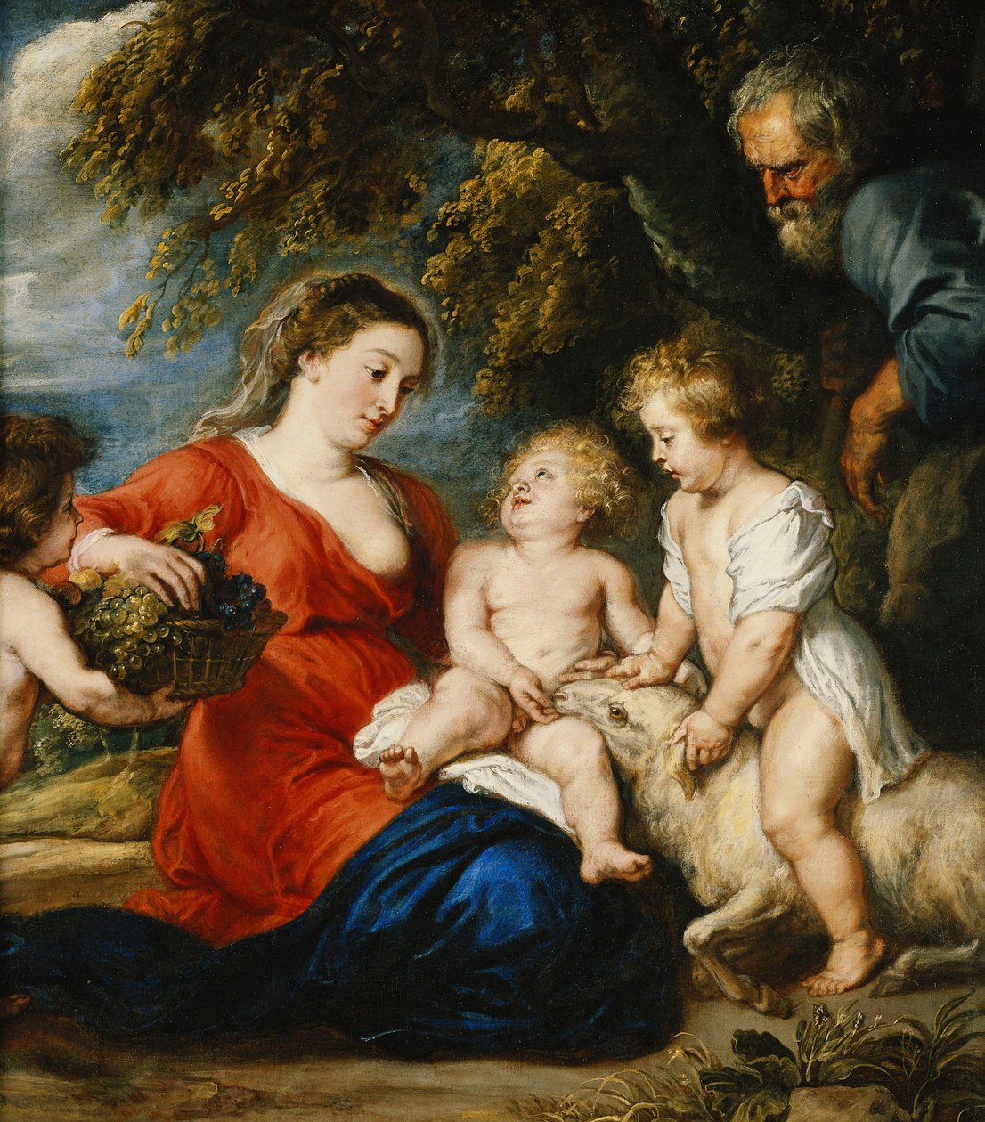 Den heliga familjen med spädbarnet Johannes döparen, av Peter Paul Rubens