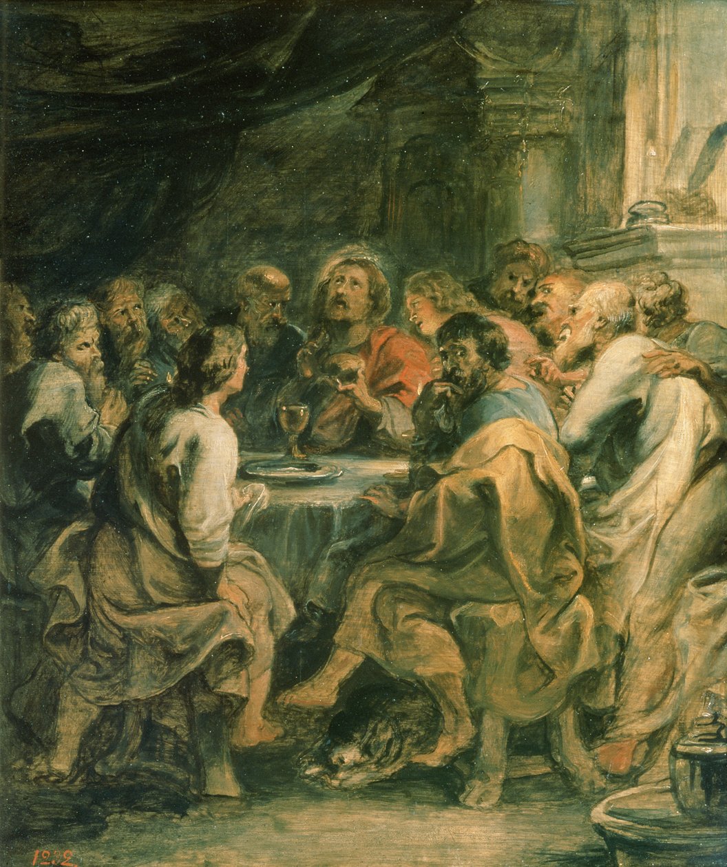 Den sista måltiden, ca 1630-31 (olja på panel) av Peter Paul Rubens