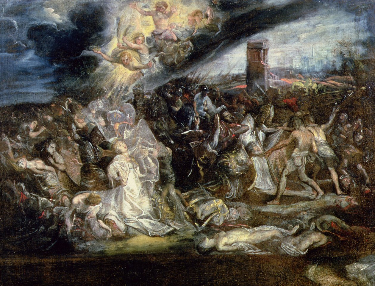 Sankt Ursulas martyrskap och de tiotusen jungfrurna av Peter Paul Rubens