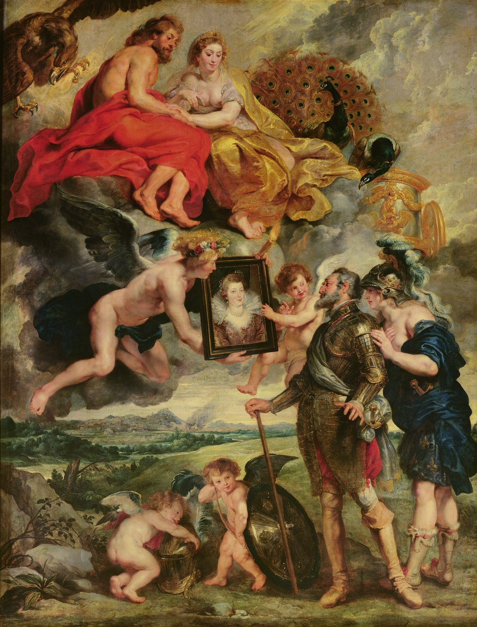 Medici-cykeln: Henri IV (1553-1610) tar emot porträttet av Marie de Medici (1573-1642) 1621-25 av Peter Paul Rubens