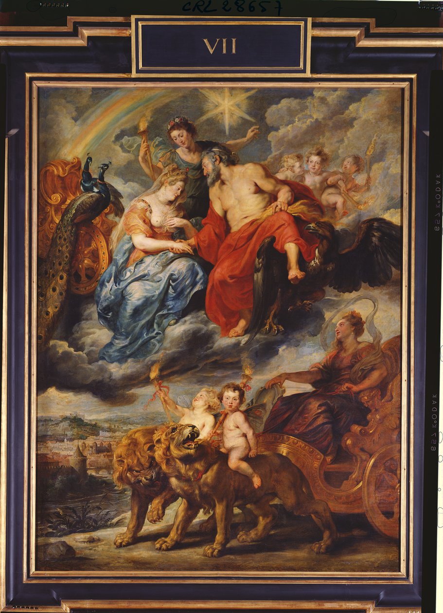 Medici-cykeln: Möte mellan Henri IV (1553-1610) och Marie de Medici (1573-1642) i Lyon den 9 september 1600, 1621-25 av Peter Paul Rubens