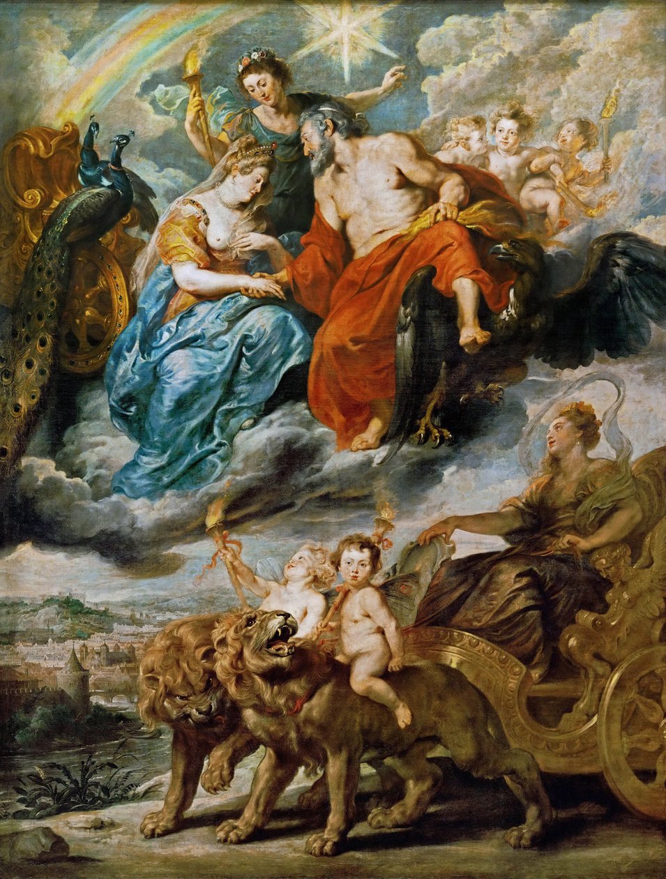 Mötet mellan Marie de Medici och Henry IV i Lyons Marie de Medici-cykeln av Peter Paul Rubens