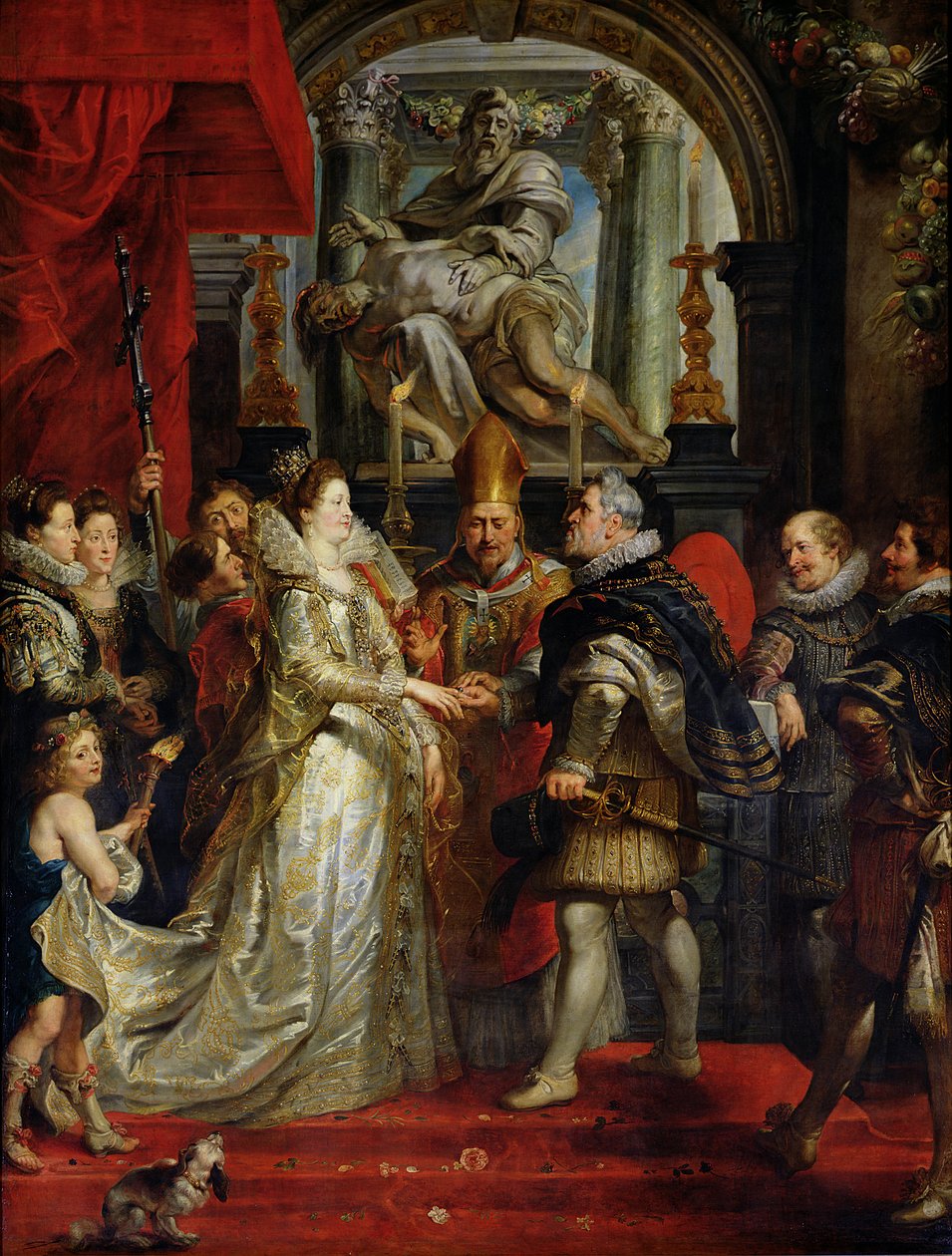 Marie de Medicis (1573-1642) och Henri IV:s (1573-1642) fullmaktsäktenskap 5 oktober 1600, 1621-25 av Peter Paul Rubens
