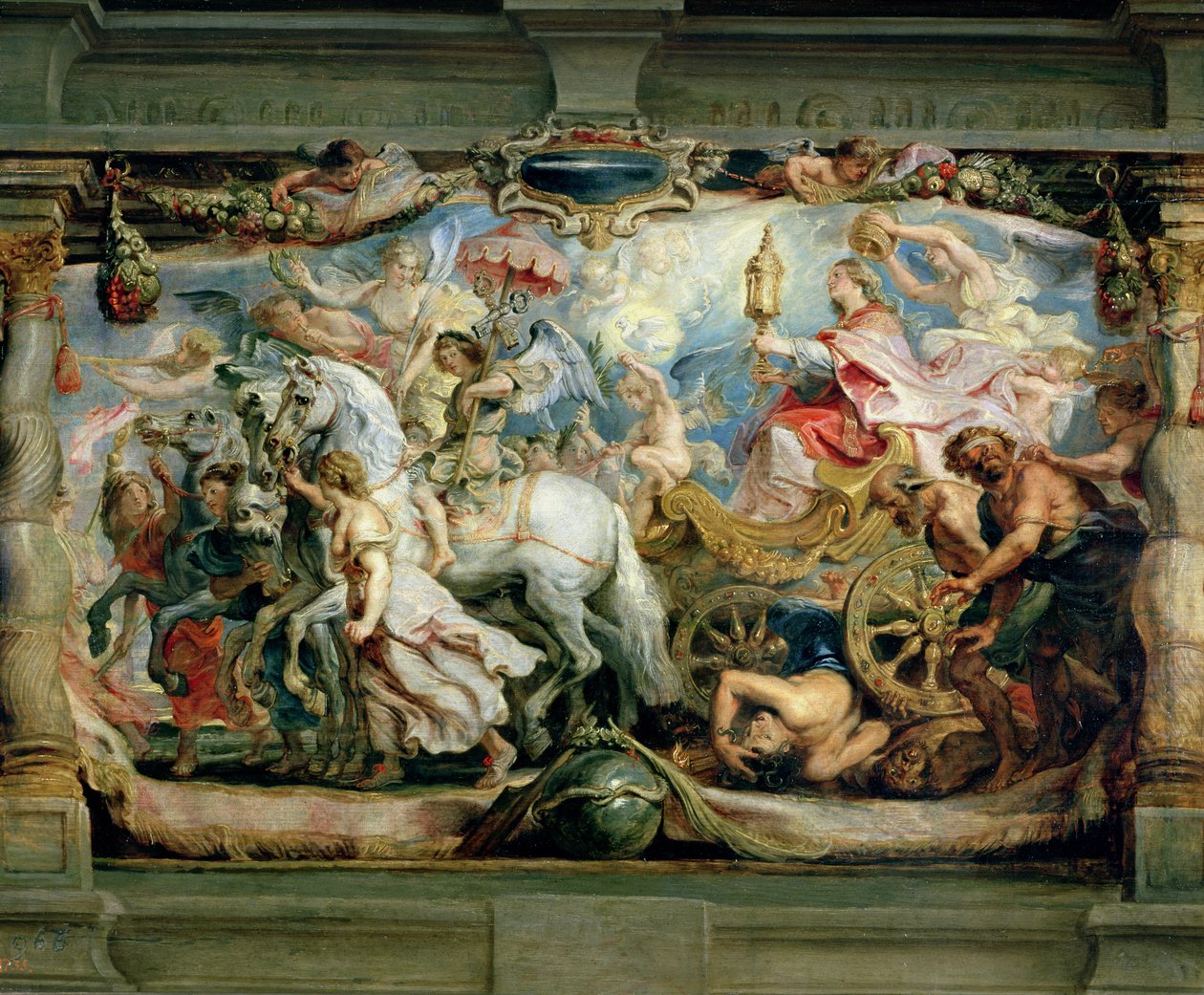 Kyrkans triumf över raseri, hat och oenighet, före 1628 av Peter Paul Rubens