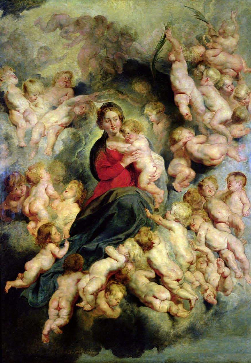 O le Taupou ma le Tamaitiiti o loo siomia e le Holy Innocents po o, The Virgin with Ages, 1618 swed av Peter Paul Rubens