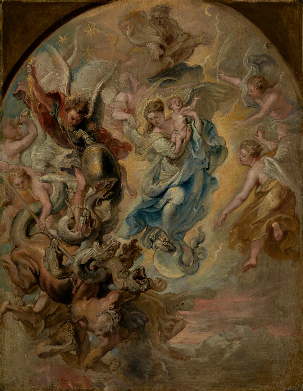 Jungfrun som apokalypsens kvinna, c.1623-4 av Peter Paul Rubens