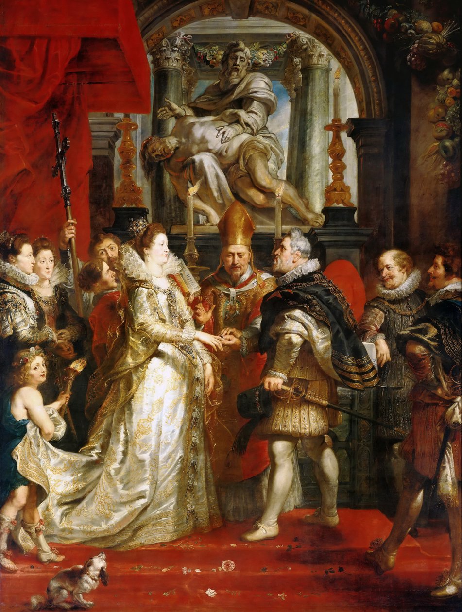 Bröllopet av Marie de Medicis fullmakt till kung Henrik IV Marie de Medici-cykeln av Peter Paul Rubens