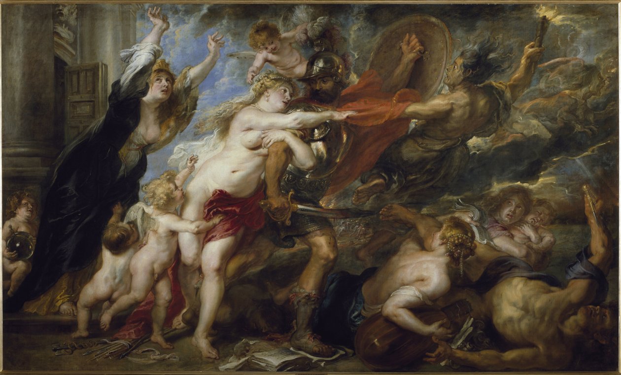 Krigets konsekvenser - olja på duk av Peter Paul Rubens