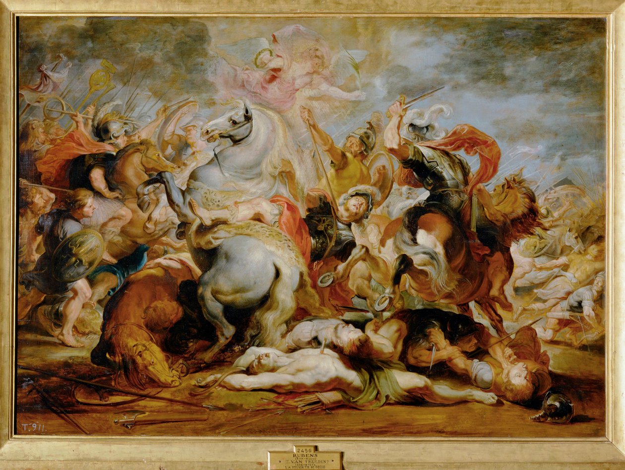 Konsul Decio Mus död (målning på trä) av Peter Paul Rubens