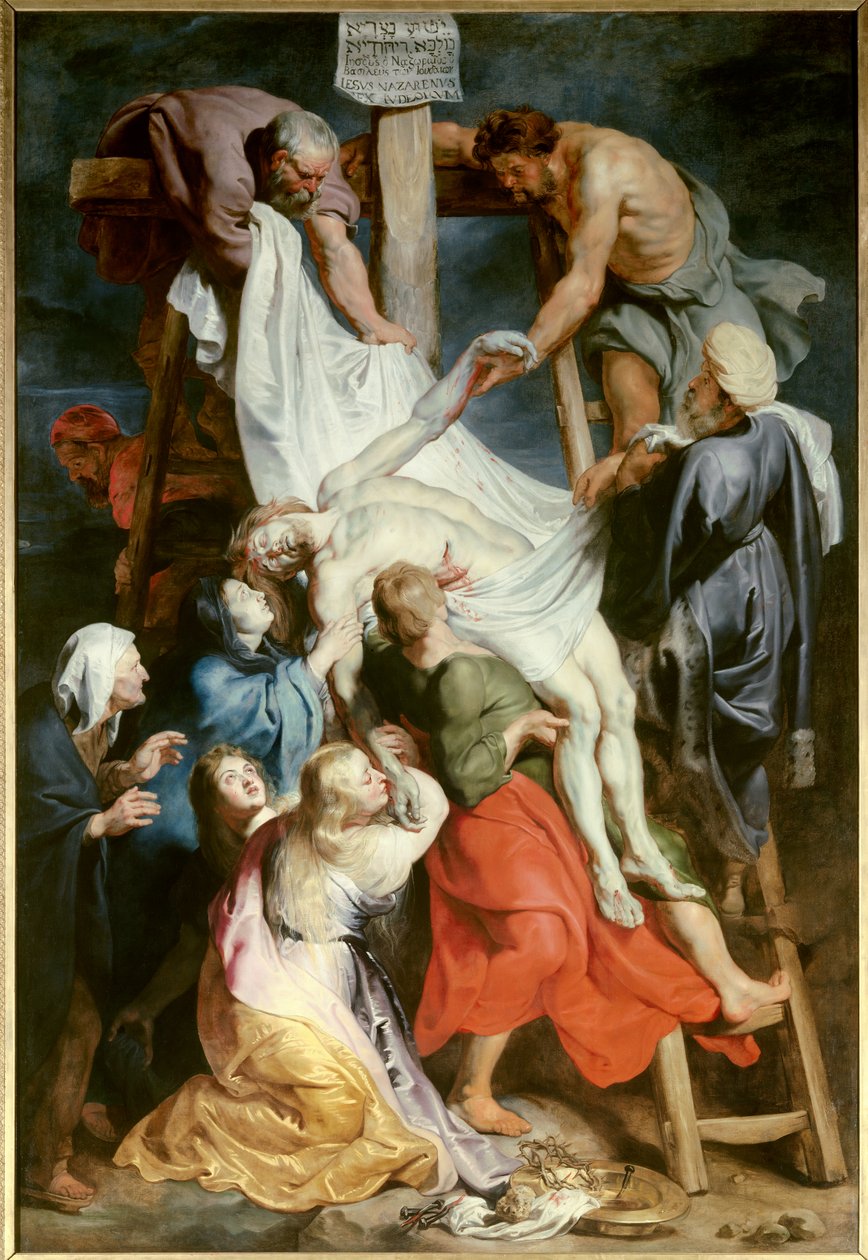 Korsets nedstigning. Målning av Pierre Paul (Pierre-Paul) Rubens (eller Peter Paul eller Petrus Paulus) (1577-1640) av Peter Paul Rubens