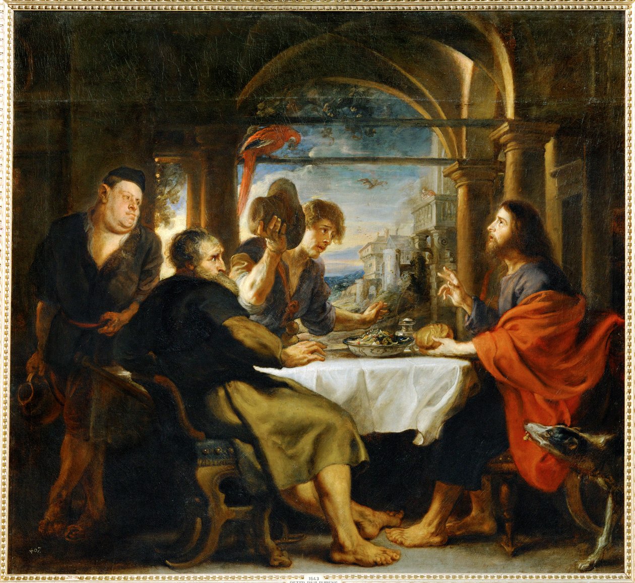 Middagen vid Emmaus (målning på duk) av Peter Paul Rubens