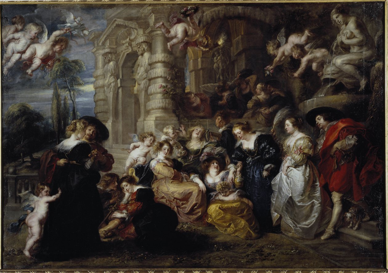 Kärlekens trädgård - olja på duk av Peter Paul Rubens