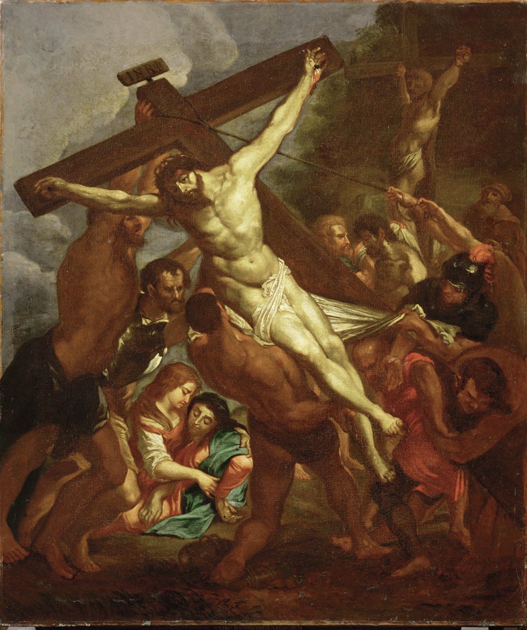 Korsets upphöjelse, ca 1600-50 (målning) av Peter Paul Rubens