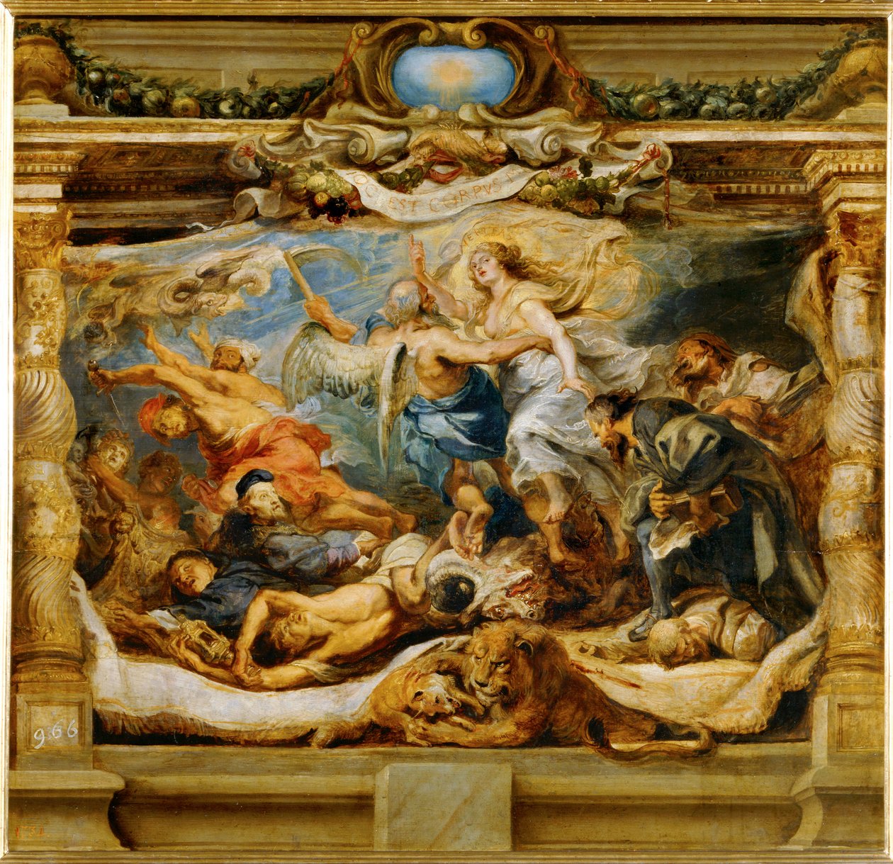 Den katolska sanningens triumf (målning på duk) av Peter Paul Rubens