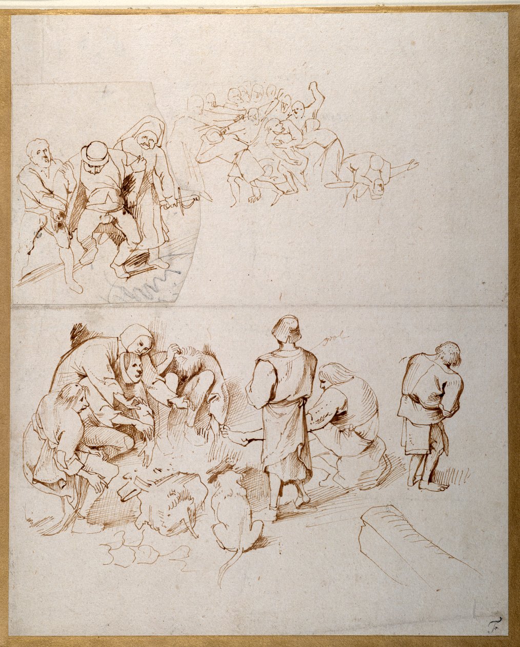 Tre bondescener (penna och bläck på papper) av Peter Paul Rubens