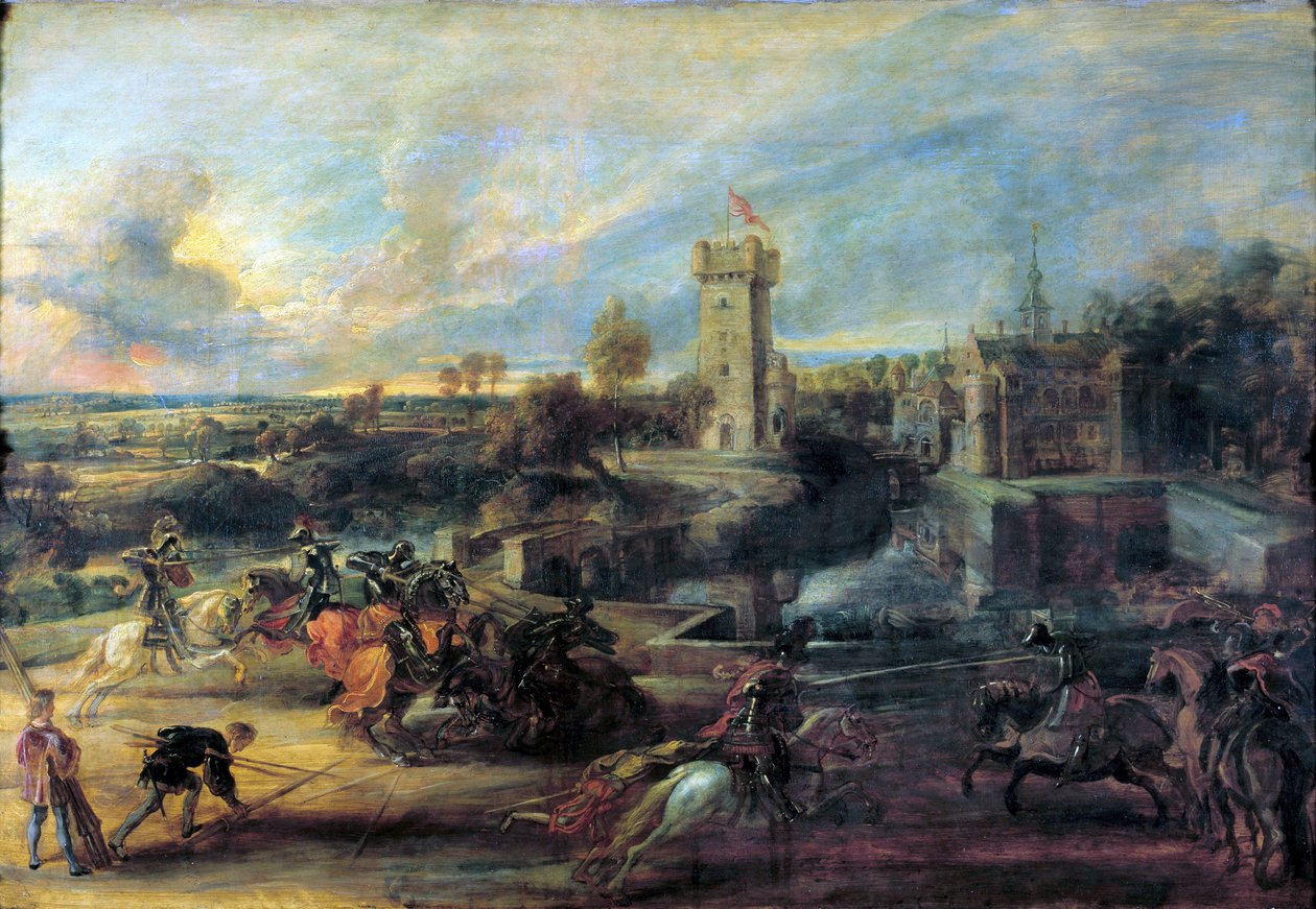 Turnering framför Castle Steen, 1635-1637. av Peter Paul Rubens