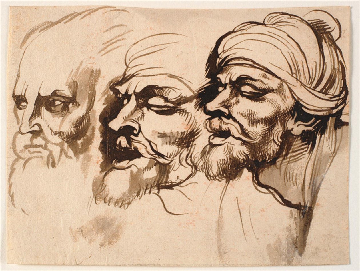 Tre manliga huvuden av Peter Paul Rubens
