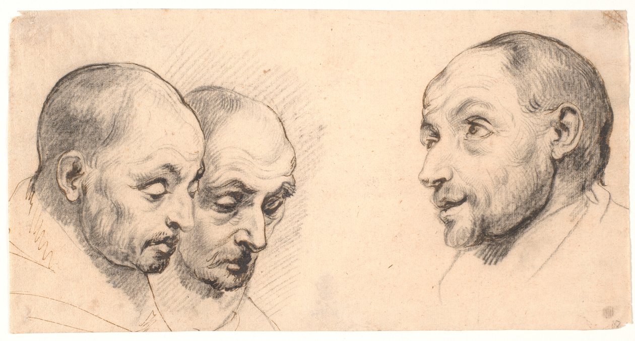 Tre manshuvuden av Peter Paul Rubens