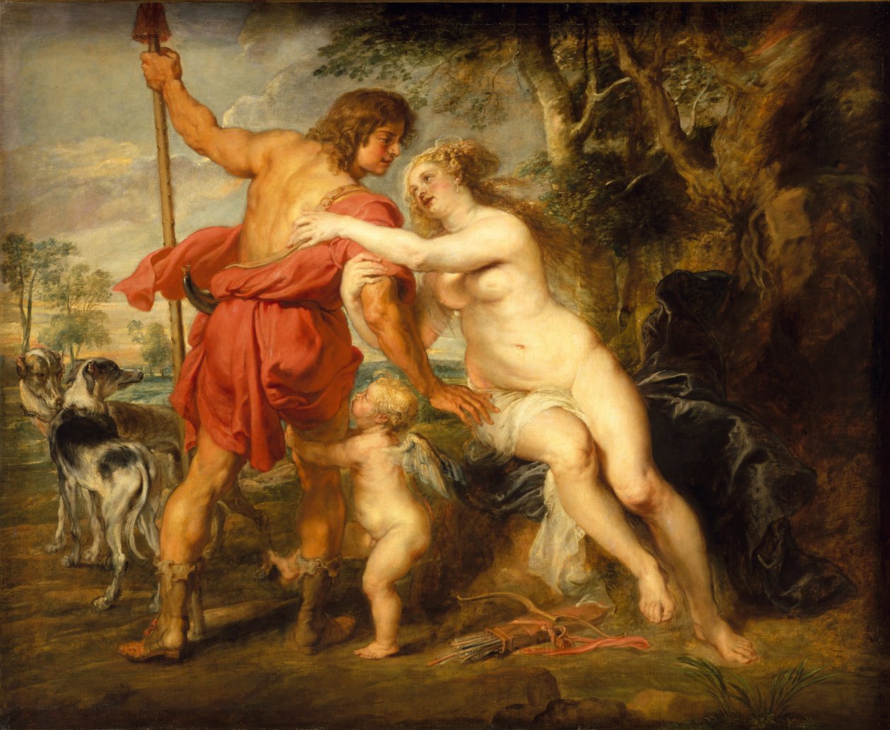 Venus och Adonis, ca 1635 av Peter Paul Rubens
