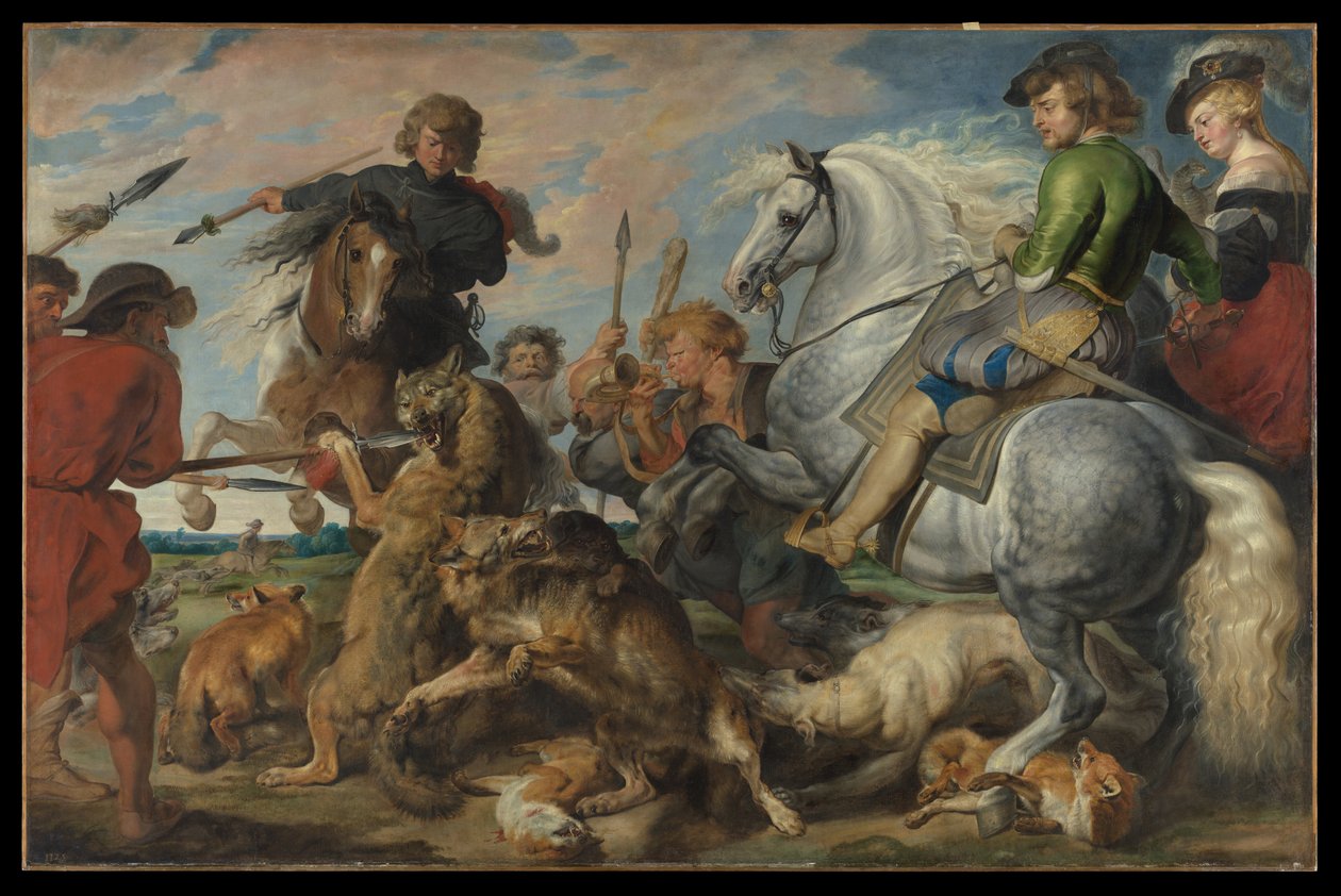 Varg- och rävjakt av Peter Paul Rubens