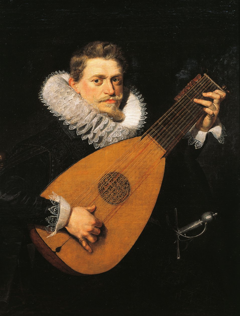 lutspelare, av Peter Paul Rubens (1577-1640) av Peter Paul Rubens