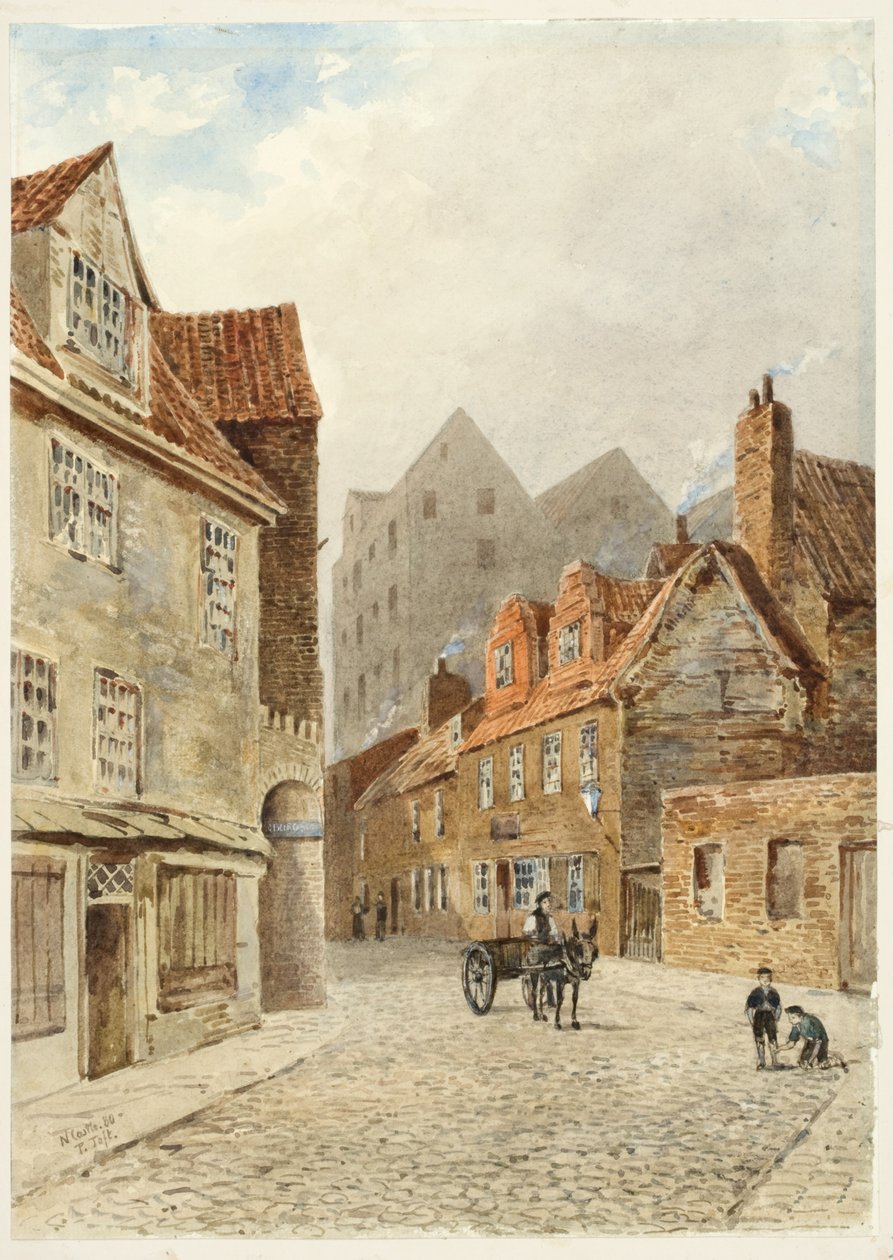 I Pandon (penna och akvarell på papper ombord) av Peter Petersen Toft
