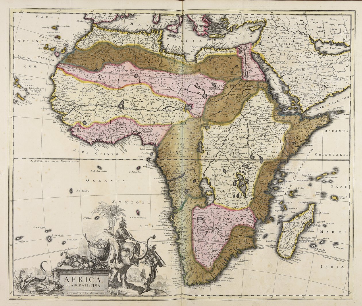 Genomarbetat Afrika av Peter Schenk the Elder