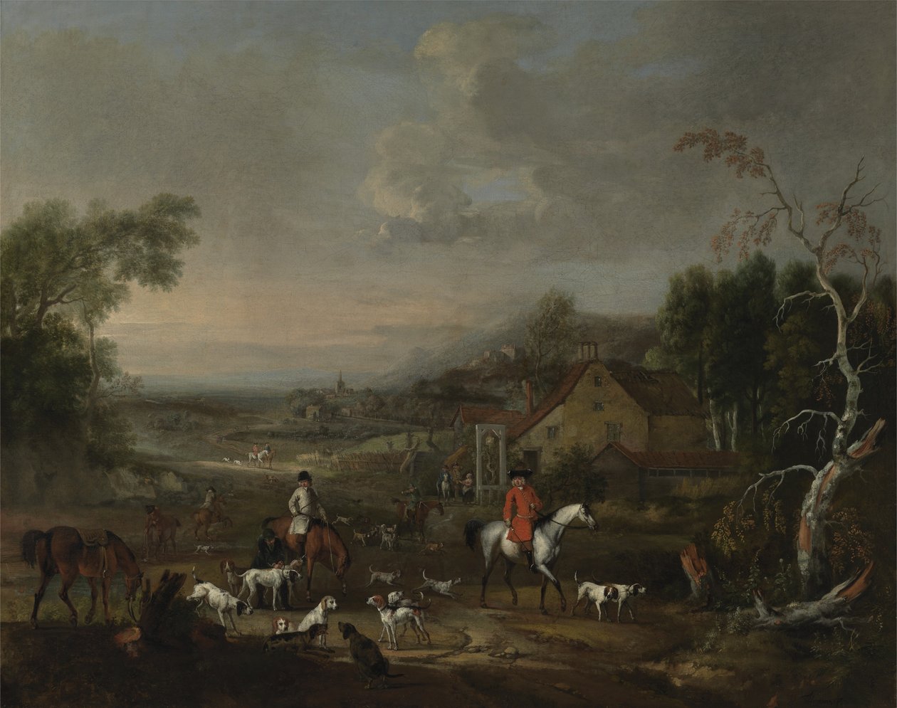 Pastor Jemmet Browne vid ett möte med rävhundar, ca 1730 (olja på duk) av Peter Tillemans