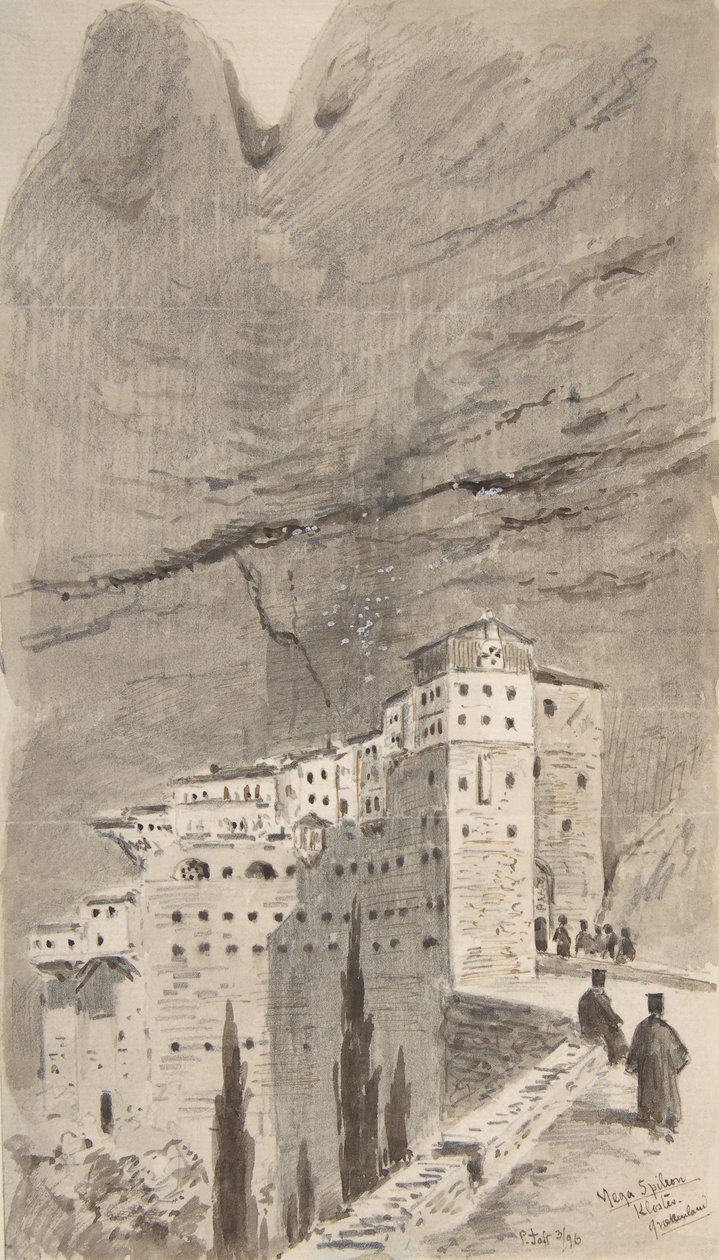Klostret Mega Spileon, Grekland, 1896. av Peter Toft
