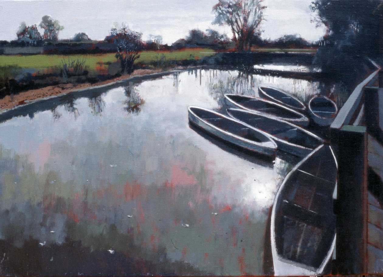 Barcombe Mills, Sussex, 2007 (olja på duk) av Peter Wilson