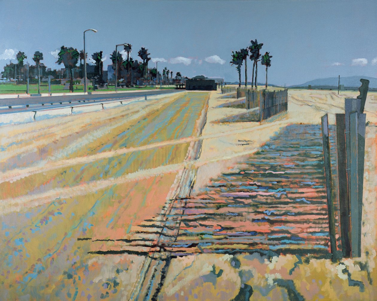 Fence on the Beach, Santa Monica, USA, 2002 (olja på linne) av Peter Wilson