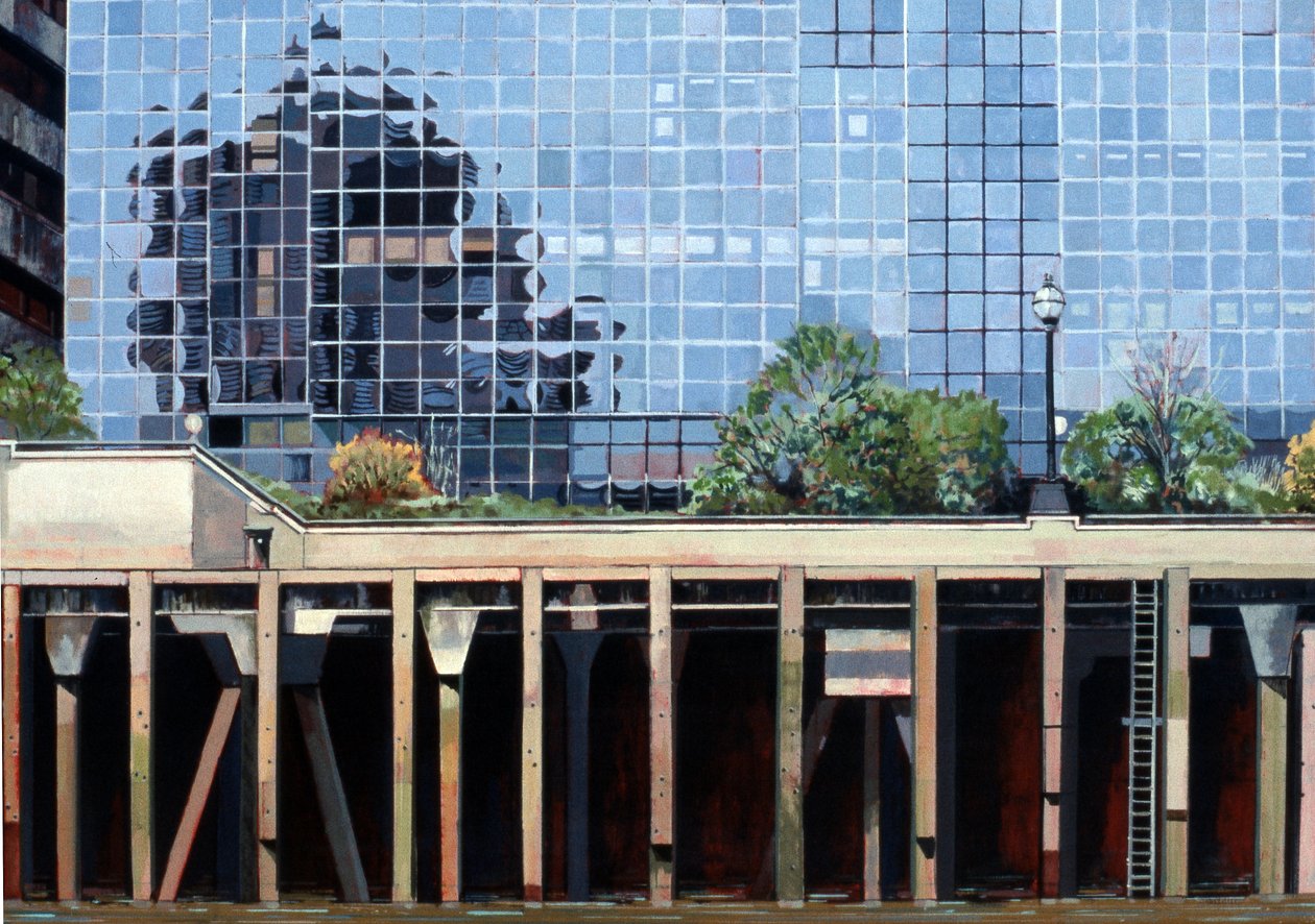 Near London Bridge, 2006 (olja på duk) av Peter Wilson
